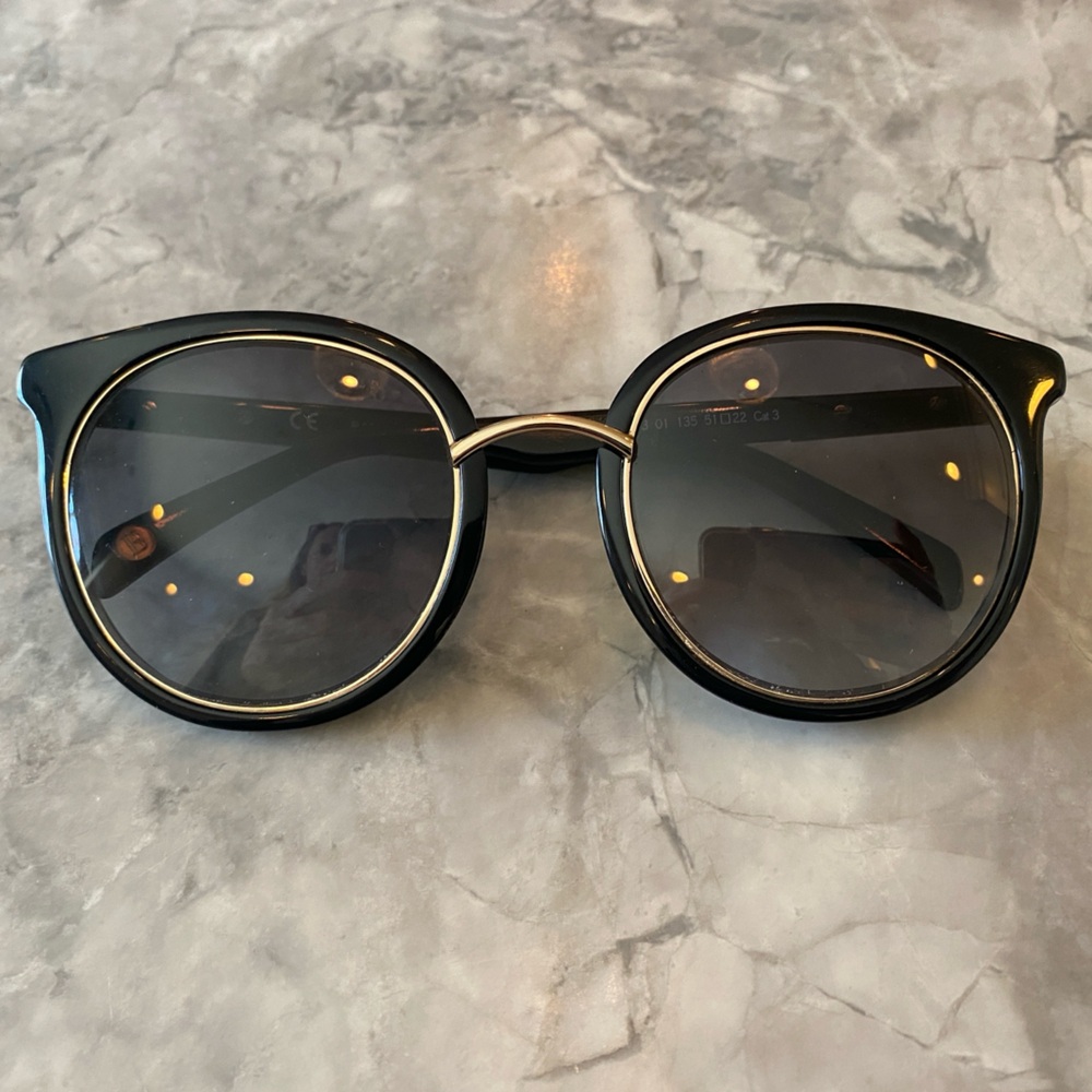 Balmain Gold and Black Sunglasses